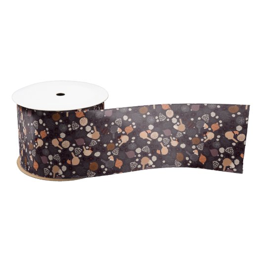 クリスマスおもしろいの鳥、コーン、花 サテンリボン (リール)