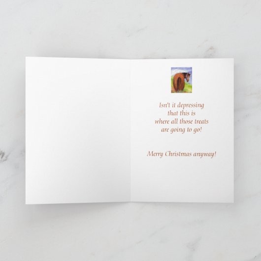 クリスマスおもしろいはユーモアの裏腹で馬を扱う シーズンカード (内部)