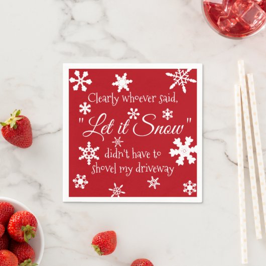 クリスマスおもしろいは雪の皮肉を言う スタンダードカクテルナプキン (インサイチュ)