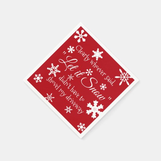 クリスマスおもしろいは雪の皮肉を言う スタンダードカクテルナプキン
