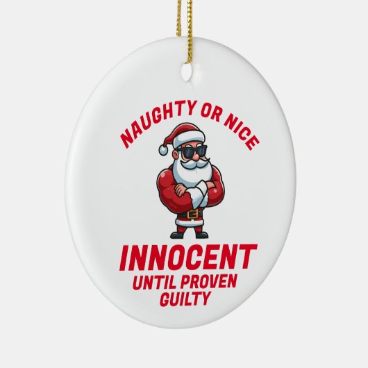 クリスマスおもしろいまいけなたはニース – それを証明しなさい！ セラミックオーナメント (右)