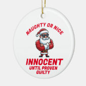 クリスマスおもしろいまいけなたはニース – それを証明しなさい！ セラミックオーナメント (左)