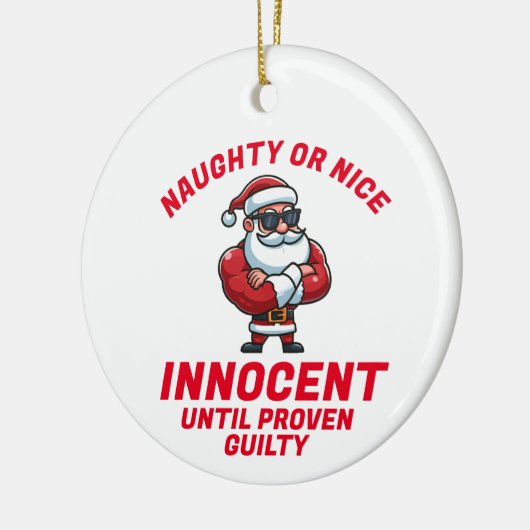 クリスマスおもしろいまいけなたはニース – それを証明しなさい！ セラミックオーナメント (左)