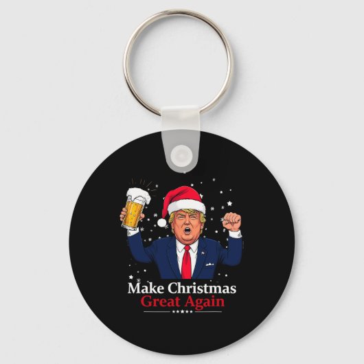 クリスマスおもしろいを作り直すクリスマス素晴らし切り株 キーホルダー (正面)