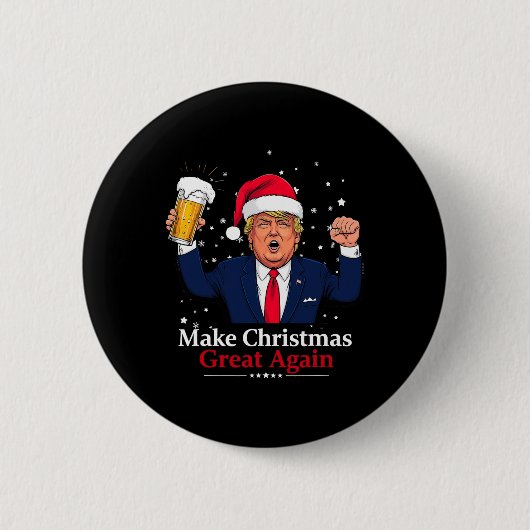 クリスマスおもしろいを作り直すクリスマス素晴らし切り株 缶バッジ (正面)