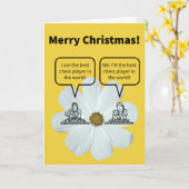 クリスマスおもしろいを誇るプンチェスナッツ カード (黄色い花)