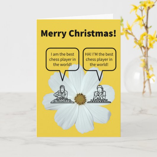 クリスマスおもしろいを誇るプンチェスナッツ カード (黄色い花)