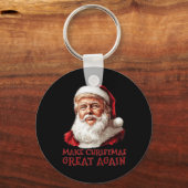 クリスマスおもしろいをAにするクリスマストランプサンタ素晴らしー キーホルダー (正面)