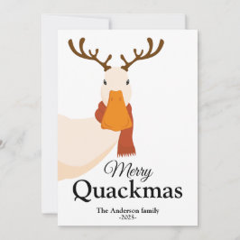 クリスマスおもしろいアヒルは鹿の〔雄ジカの〕枝角 シーズンカード