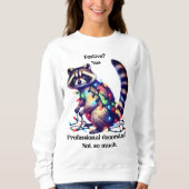 クリスマスおもしろいアライグマのティー スウェットシャツ (正面)