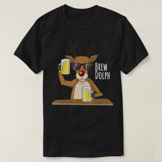 クリスマスおもしろいアルコールのシャツ Tシャツ (デザイン正面)