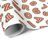 クリスマスおもしろいアルファベットパターン ラッピングペーパー (ロールコーナー)