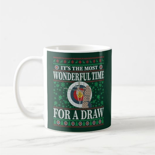 クリスマスおもしろいアーチェリー引用文醜いセーター コーヒーマグカップ (左)