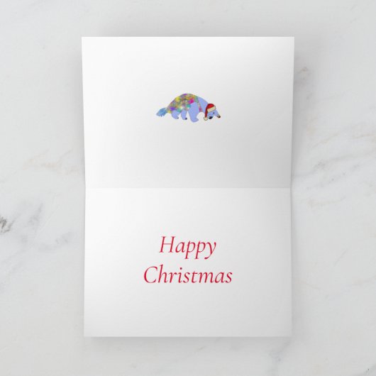 クリスマスおもしろいア風変わりサイケデリックイ動物 カード (内部)