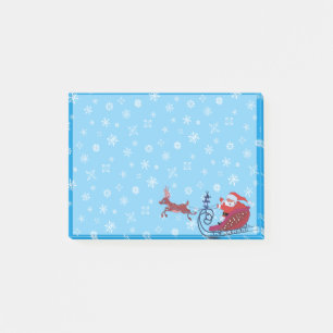 クリスマスおもしろいイラストレーション。サンタとルドルフ ポストイット