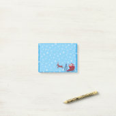 クリスマスおもしろいイラストレーション。サンタとルドルフ ポストイット (デスク上)