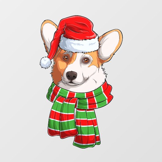 クリスマスおもしろいウェルシュコーギーペンブロークサンタクロース ウィンドウサイン (シート)