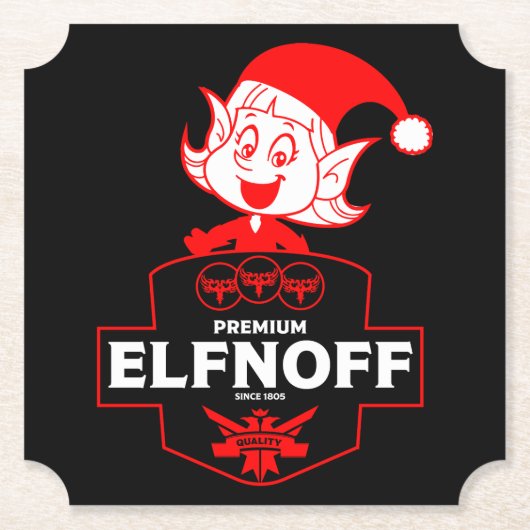 クリスマスおもしろいウォッカ ペーパーコースター (正面)