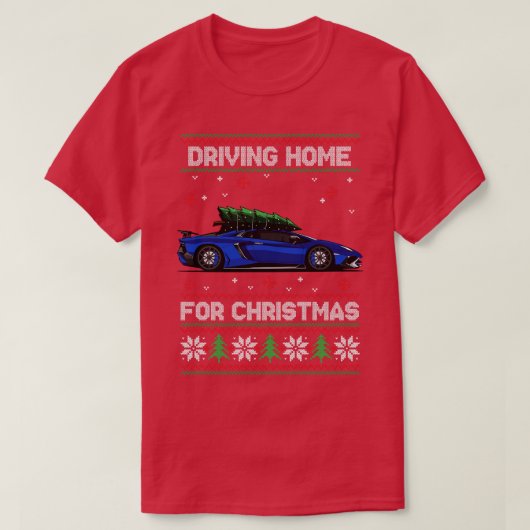 クリスマスおもしろいエイベンの家を運転する醜いセーター Tシャツ (デザイン正面)