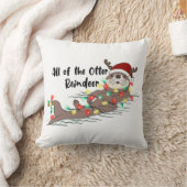 クリスマスおもしろいオッター クッション (ブランケット)