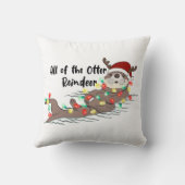 クリスマスおもしろいオッター クッション (裏面)
