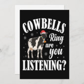 クリスマスおもしろいカウベルリングや輪カウ恋人クリスマスギフト シーズンカード (正面/裏面)
