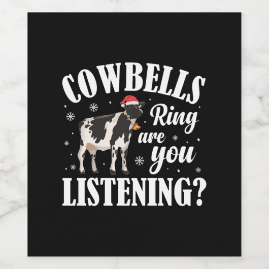 クリスマスおもしろいカウベルリングや輪カウ恋人クリスマス ワインラベル (シングルラベル)