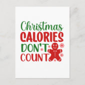 クリスマスおもしろいカロリーのワードアート シーズンポストカード (正面)