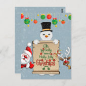 クリスマスおもしろいカード挨拶はがき ポストカード (正面/裏面)