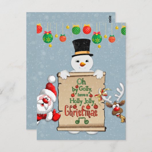 クリスマスおもしろいカード挨拶はがき ポストカード (正面/裏面)