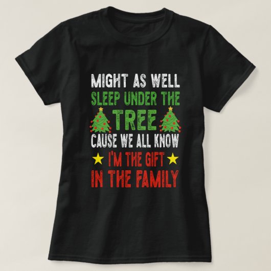 クリスマスおもしろいキッズクリスマスのパジャマの女の子の男の子 Tシャツ (デザイン正面)