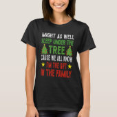クリスマスおもしろいキッズクリスマスのパジャマの女の子の男の子 Tシャツ (正面)