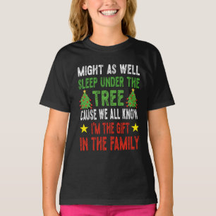 クリスマスおもしろいキッズクリスマスのパジャマの女の子の男の子 Tシャツ