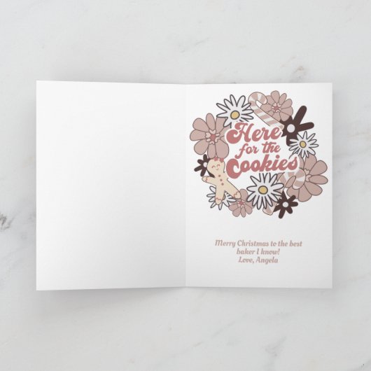 クリスマスおもしろいクッキーベイカー シーズンカード (内部)
