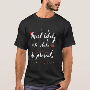 クリスマスおもしろいクリスマスはロングベッドに最も可能性が高い Tシャツ