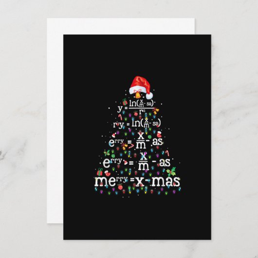 クリスマスおもしろいクリスマス服の数学クリスマスツリー 招待状 (正面/裏面)