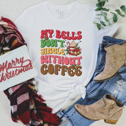 クリスマスおもしろいコーヒー女子シャツ Tシャツ