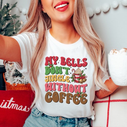 クリスマスおもしろいコーヒー女子シャツ Tシャツ
