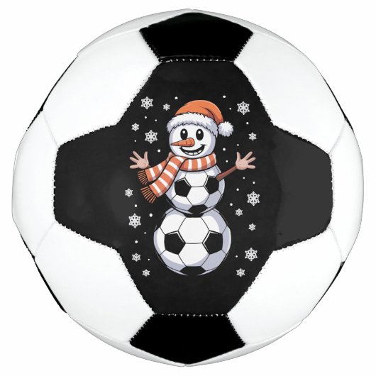 クリスマスおもしろいサッカーボールの木を雪だるま サッカーボール (正面)