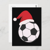 クリスマスおもしろいサッカーボールサンタハット、サッカー愛好家 ポストカード (正面/裏面)