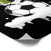 クリスマスおもしろいサッカーボール雪だるまクリスマススポーツ ポスター (角)