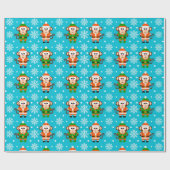 クリスマスおもしろいサル ラッピングペーパー (フラット)