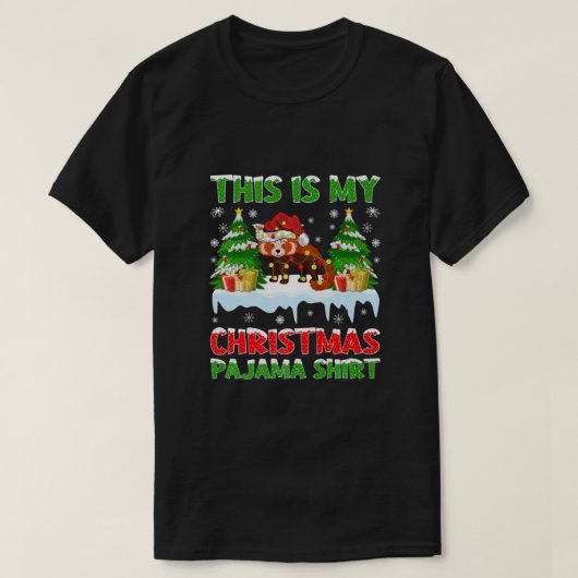 クリスマスおもしろいサンタこれは私の赤いパンダのクリスマスパ Tシャツ (デザイン正面)