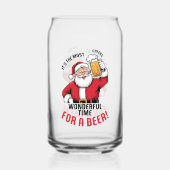 クリスマスおもしろいサンタで最も素晴らしい時間 ガラス缶 (正面)