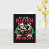 クリスマスおもしろいサンタのジム私はこの二つをスリ カード (黄色い花)