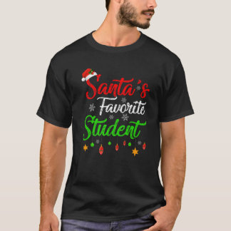 クリスマスおもしろいサンタの学生のクお気に入りのリスマス Tシャツ