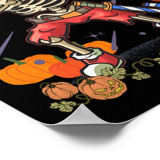 クリスマスおもしろいサンタスケルトンダービングハロウィーンコス ポスター (角)