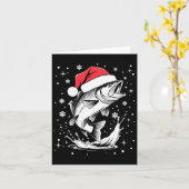 クリスマスおもしろいサンタハットフィッシュクリスマス魚釣り カード (黄色い花)