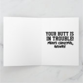 クリスマスおもしろいサンタ挨拶カード サンキューカード (内部)