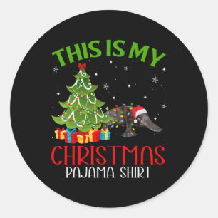 クリスマスおもしろいサンタ灯これは私のプラットプスキリストである ラウンドシール